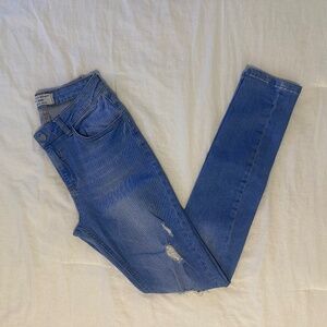 Blue Distressed Skinny Jeans
